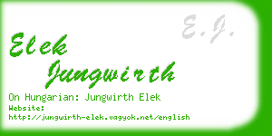 elek jungwirth business card